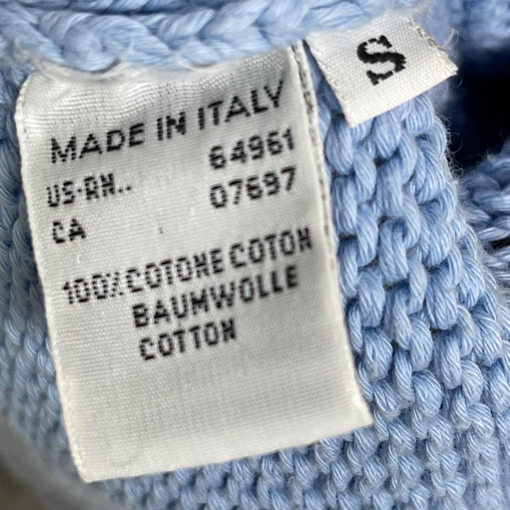 Sisley Relaxed‎ Elegance Sweater Womens S Baby Blue Short Sleeve Knit Cotton - Picture 5 of 9